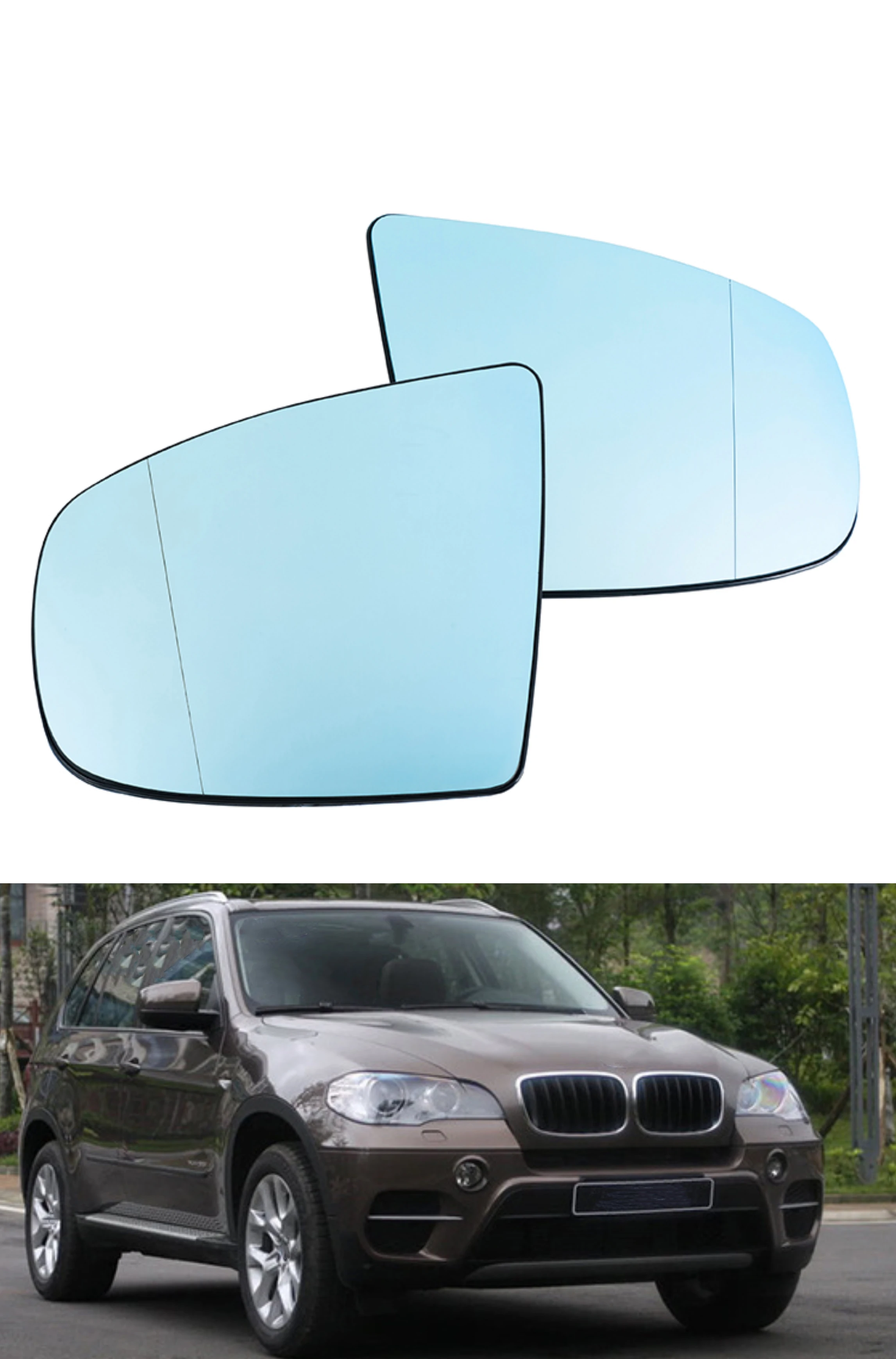 

Car Rearview Mirror Glass Rear View Heated for BMW X5 X6 Series E70 E71 E72 2007 2008 2009 2010 2011 2012 2013 2014 Blue