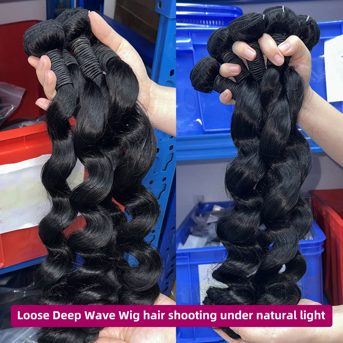 3 4 Bundle Loose Deep Wave Bundles Brazilian Real Human Hair 40 Inch Natural Black Color Raw Remy Human Hair Extensions Bundles 3