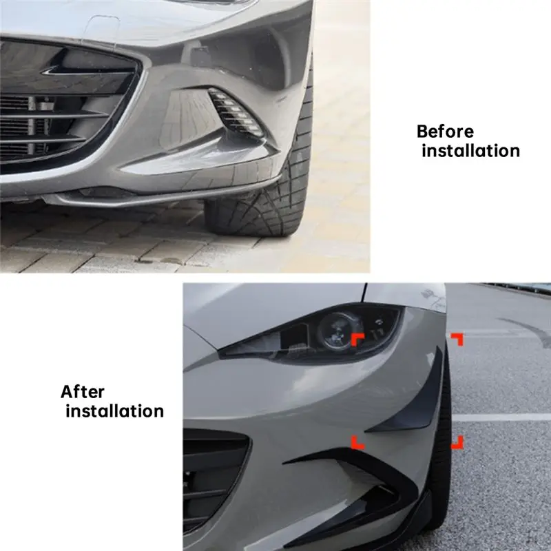 마쓰다 미아타 MX-5 ND 2016+용 SXR-카 프론트 범퍼 사이드 스플리터 스포일러 안개등 사이드 스포일러 트림 (글로시 블랙)