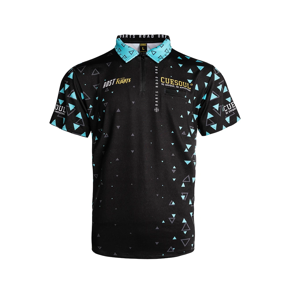 CUESOUL New Launch DARTS ROAD ONE Dart Shirt Dart Jersey-Blue and Black