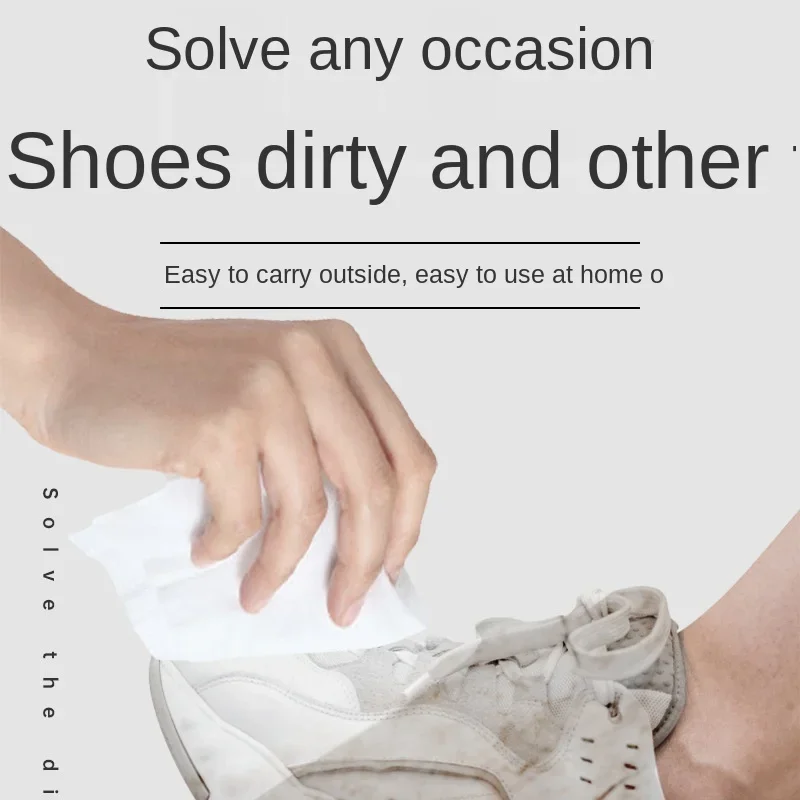 12/30/80Pcs/Bag Disposable Shoe Wipes Small White Shoe Artifact Cleaning Tools Care Shoes Useful Fast Scrubbing Quick Clean Wipe 3