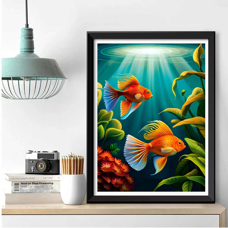 Fisherman Catching Bass Fish - 5D Diamond Paintings