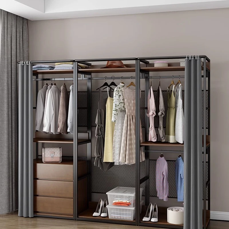 

Bedroom Portable Closet Sliding Door Cabinet Organizers Wardrobe Salon Dresser Luxury Mirror Guarda Roupa Casal Home Furniture