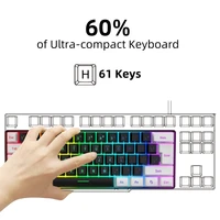 USB Wired Gaming Keyboard 61 Keys Compact Mini Office Keyboard for PC and Desktop Computer Keypad Compound Function - Image 5