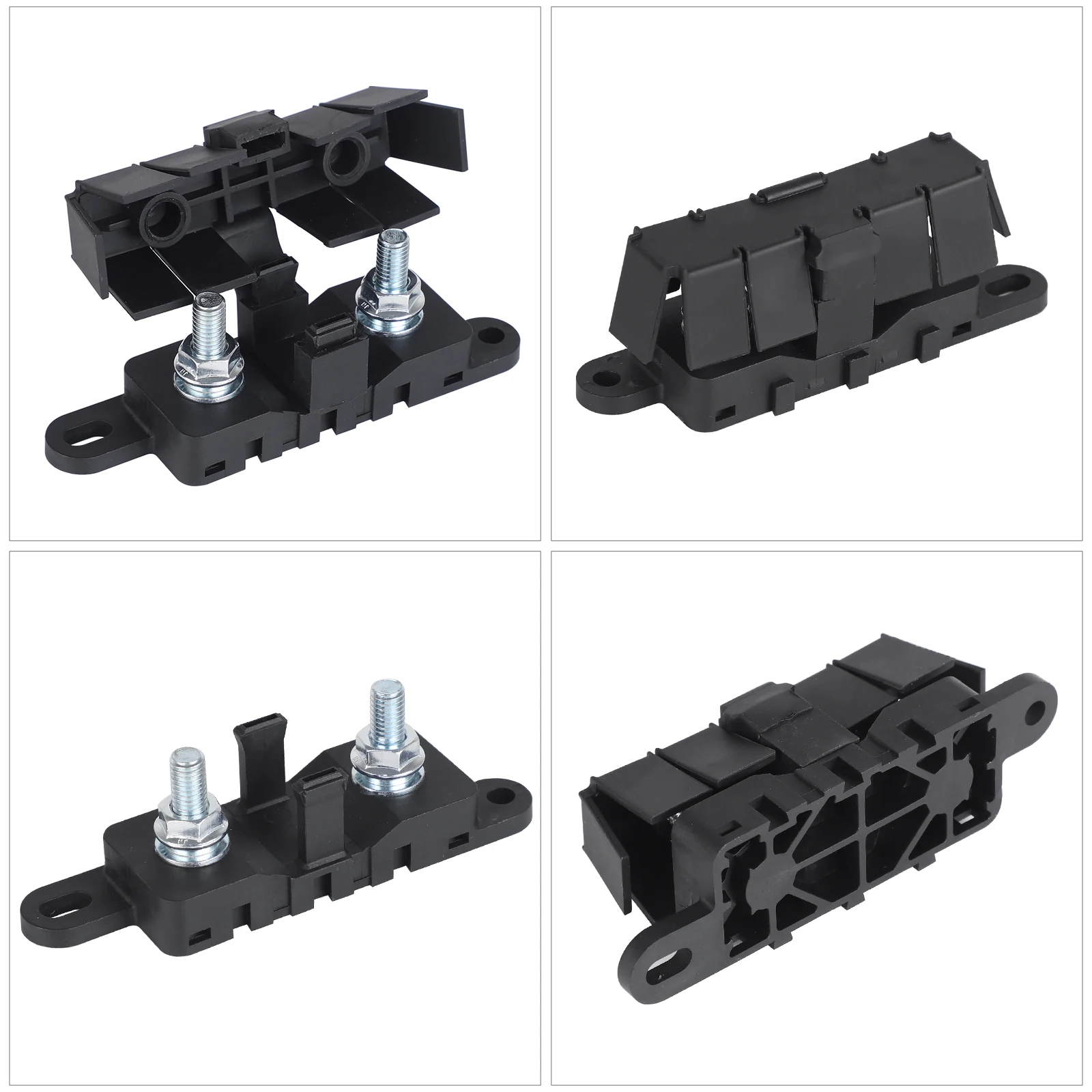 FLEX-MEGA Fuse Holder 500A 70V Bolt Down Auto Fuse Block/Holder For Car RV Boat M8 Stud Hole Flammability Rating UL94 Black