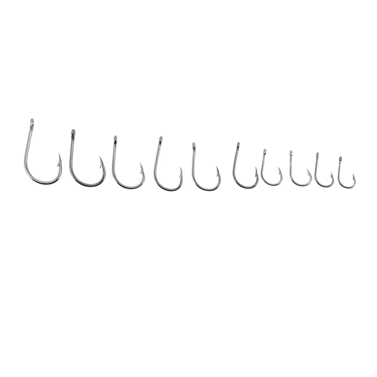 BAAU 2000Pcs Mixed Size 3-12 High Carbon Steel Carp Fishing Hooks Pack with Hole with Retail Box Jigging Bait