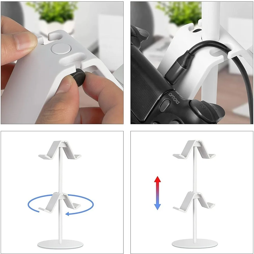 Armazenamento Rack para Sala de Jogos Acessórios Controlador Joystick Stand Suporte para Fone de Ouvido Ps5 Ps4 Xbox One Tier Controller Branco - Image 6