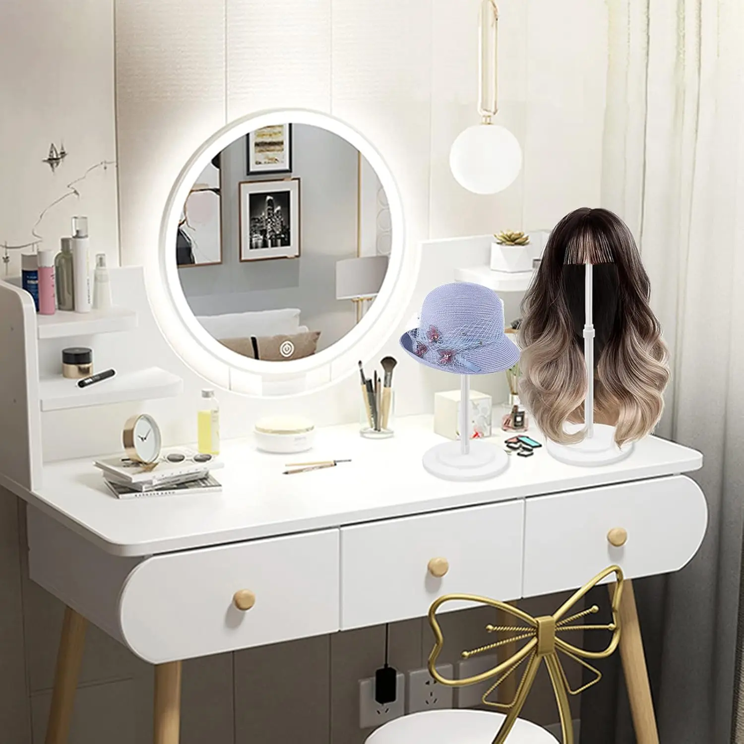 Adjustable Wig Stand For Styling And Display Unisex Adult Holder_voghion.com