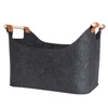 45 X 32 X 40 Cm 57 L Firewood Box Felt Basket with Wooden Handles Large Capacity Foldable Wood Basket for Fireplace & Wood Stove 5