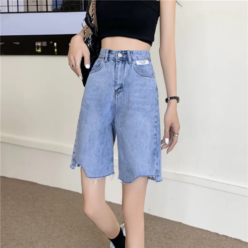 trendy clothes Women Summer Half Denim Shorts Y2K High Waist Blue Irregularity Jeans Shorts 2022 Casual Washed Short Pants Female Ropa Mujer african dresses