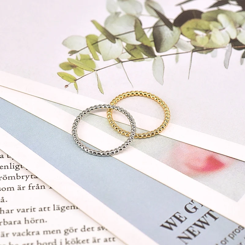 Semplici anelli di perline di metallo per le donne anelli impilabili minimalisti Punk Bohemia Metal Knuckle Finger Rings gioielli accessori regalo - immagine 4
