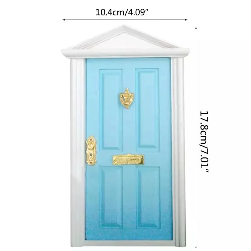 Miniature Wood Elf Door Tooth Fairy Door Mini House Accessories Pretend Play Toy Gift for Kids Furniture Simulation Miniatures 5