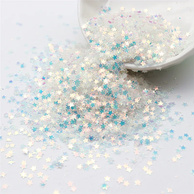 3-10mm Transparent Blue Gold Sequins Snowflake Love Stars Multi-shape Sequins DIY Clothing Accessories Nail Craftsmanship 10-20g