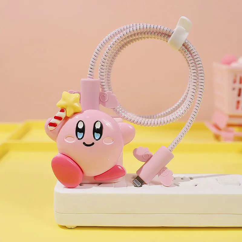 

Kirby Data Line Protective Case Apple 14Pro 20W Fast Charging Head for Iphone13Pro/12 Cartoon Girl Anti-Break Fast Charging Kit