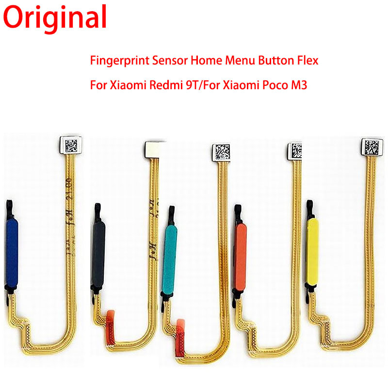 Original Touch ID Fingerprint Sensor Home Menu Button Flex Cable For Xiaomi POCO M3 Redmi 9T