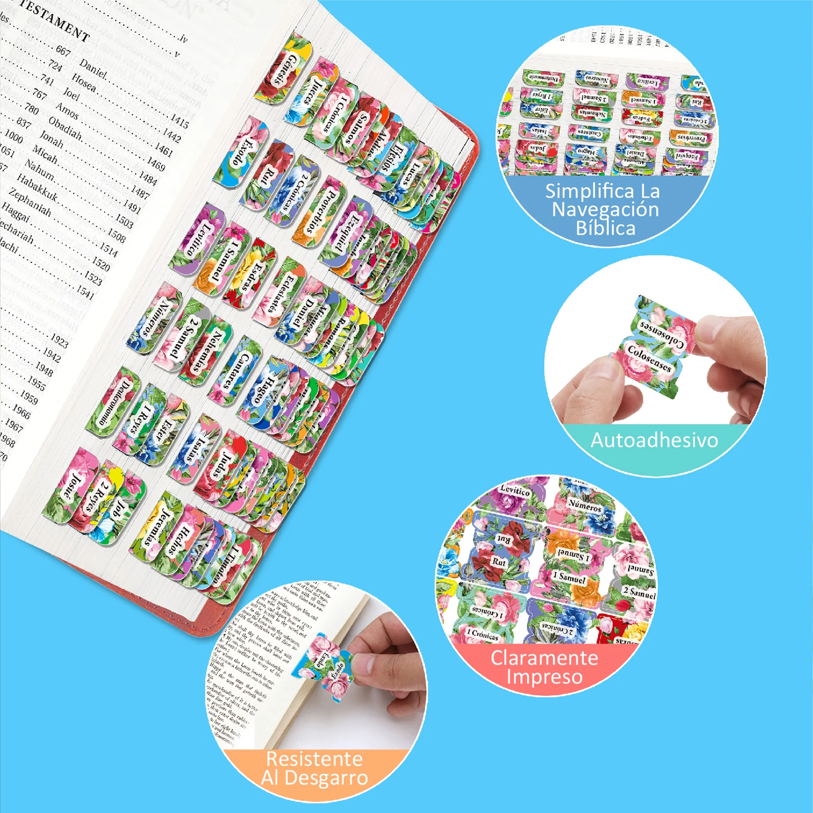 75pcs Spanish Bible Indexing Tabs Bible Tabs Sticky Tabs For Old And New Testament Book Labels