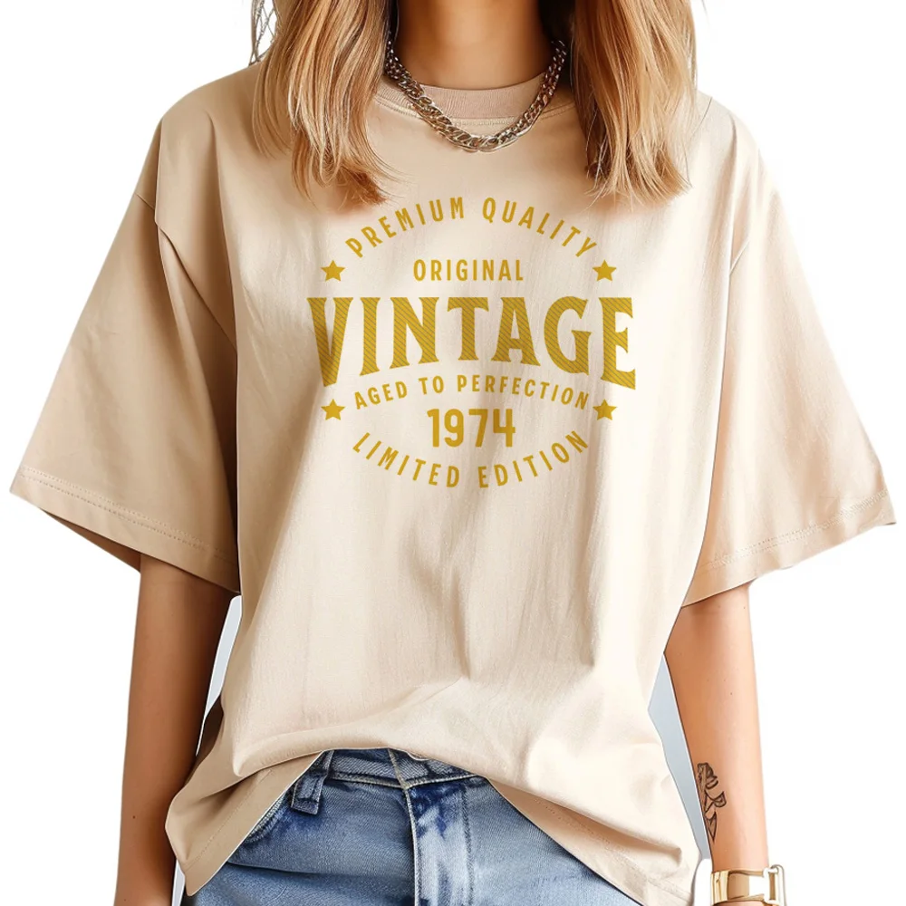 

1974 t-shirts women funny Tee girl graphic clothes