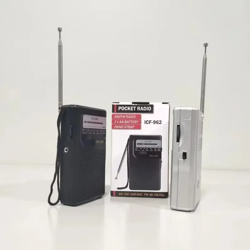 ICF-962 FM- AM Mini Radio FM Battery Operated Portable Radio Best Reception Longest Lasting For Running Walking Home Soundbox