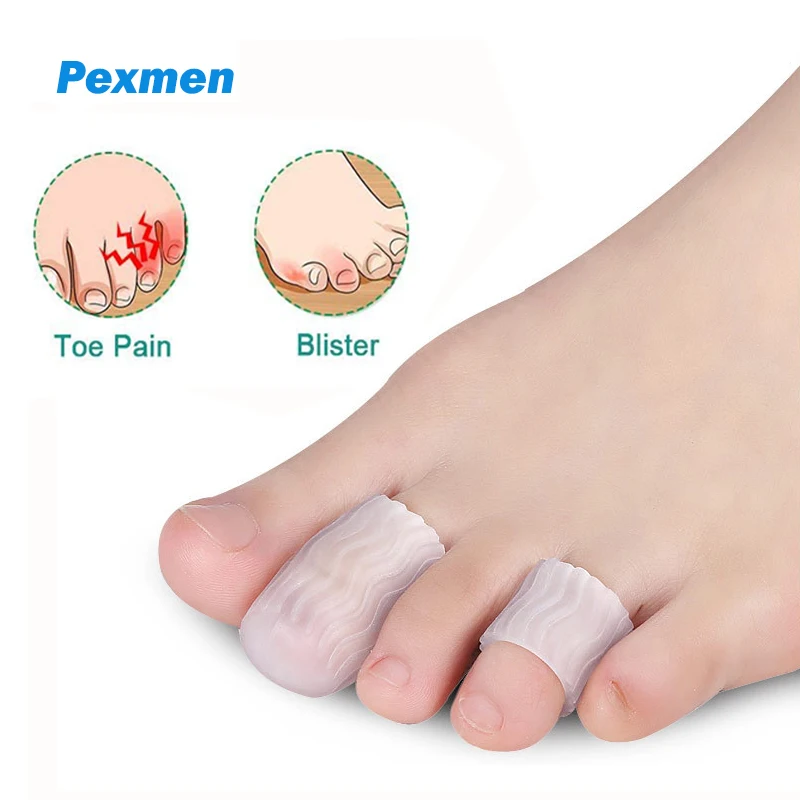 

Pexmen 2Pcs Gel Toe Caps Silicone Toe Protectors Covers Protect Toe from Rubbing Ingrown Toenails Corns Blisters and Hammer Toes