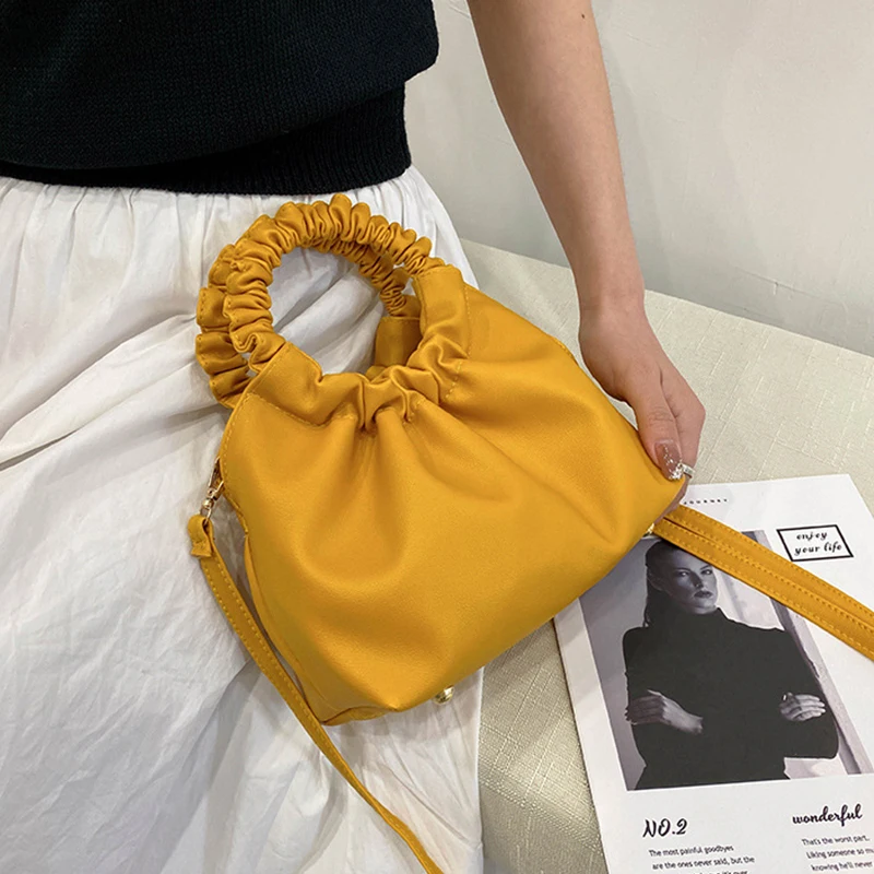 Vintage Hobo Shoulder Bag For Women - PU Leather Slouchy Clutch Purse With Zipper, 8.7x6.3x2.7 Inches
