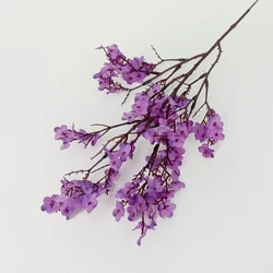 Elegant Cherry Blossom & Baby's Breath Faux Flower Arrangement for Wedding and Home Decor (Purple)