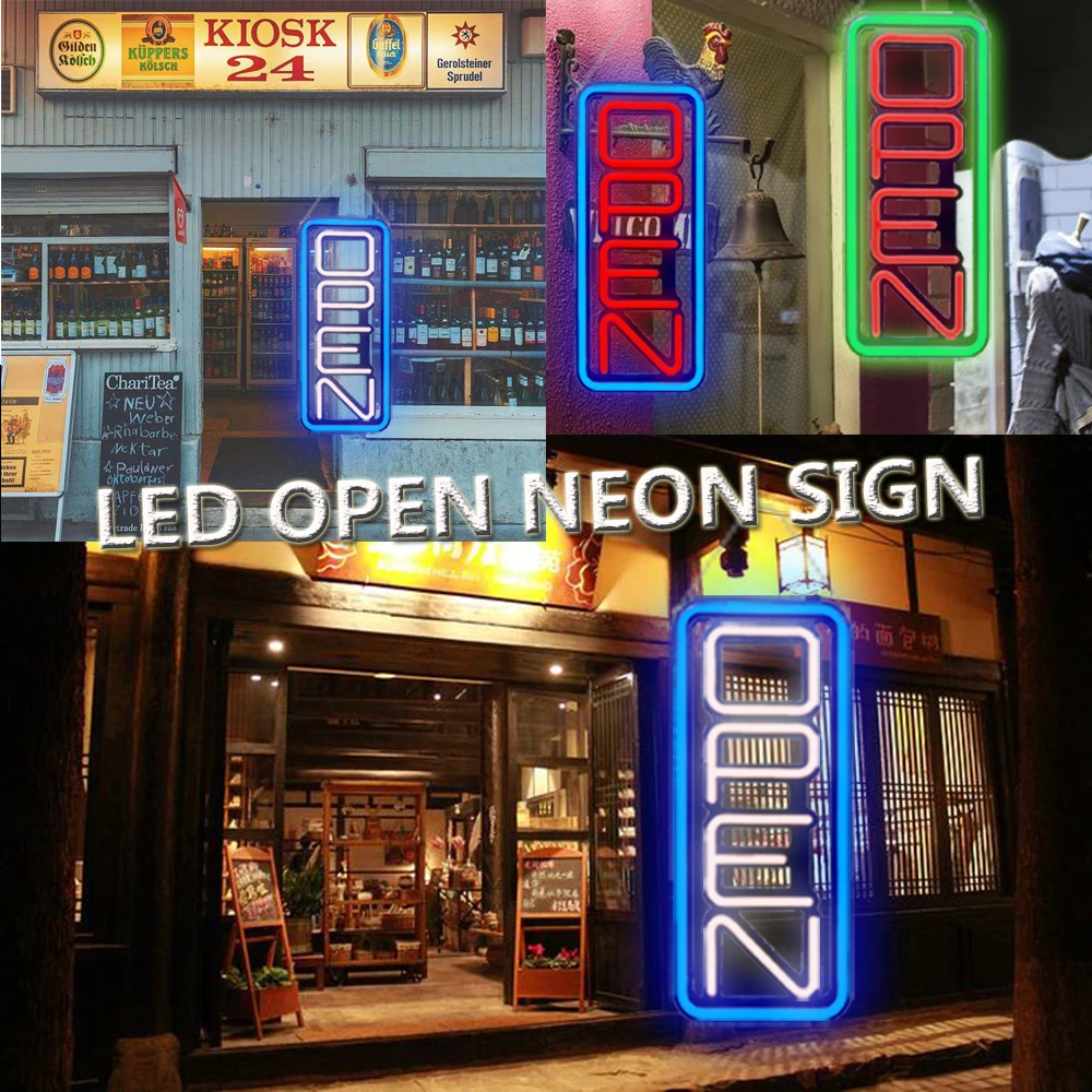 OPEN Neon Sign Light LED Wall Decoration Neon Lamp Bedroom Home Party Commercial Lighting Colorful Tube Club KTV Night Light OPE