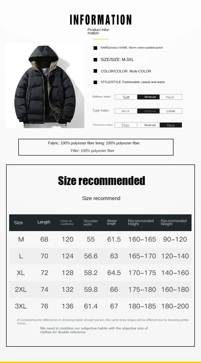 Winter Warm Hooded Parka Coat 2024 Men New Warm Autumn Thick Waterproof Parka Men Fashion Casual Slim Zipper Jacket Coat Men