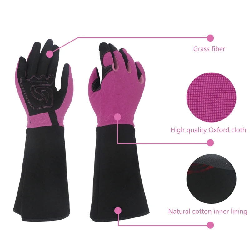 Gardening Gloves for Women/Men Rose Pruning Thorn & Cut Proof Long for Protection Durable Thick Leather Work Garden 2
