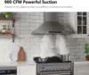 Range Hood 900 CFM Ducted/Ductless Convertible, Kitchen Chimney Vent Stainless Steel with Gesture Sensing & Touch Control Switch 2