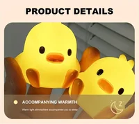 Creative LED Yellow Duck Desktop Desk Lamp with Soft Light and Atmosphere Bedroom Bedhead Night Light Mini Sleep Light 2