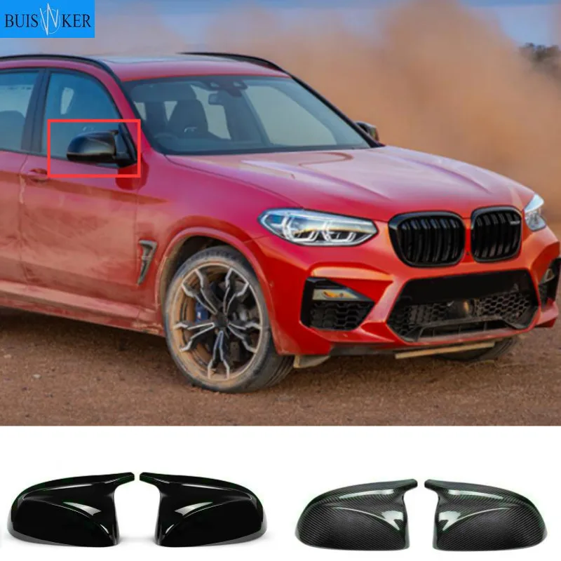 

Carbon Fiber Car Rear View Door Wing Side Mirror Cover Caps Shell Case for BMW x3 G01 x4 G02 x5 G05 2018-22 Black M3 Style