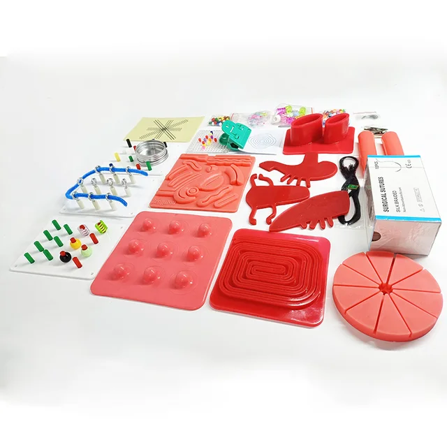Complete Set Of Laparoscopy Trainer Module Laparoscopic Simulator Training Box Teaching Tools Multi-Function Stitch Silicone Pad 2