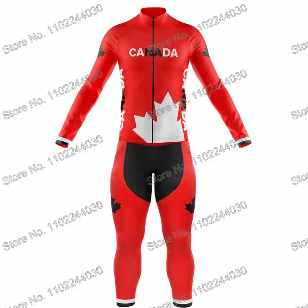 Canada Cycling Clothing Winter Cycling Jersey Men's Set Road Bike Shirt Suit Autumn MTB Women Bicycle Thermal Jacket Suit Tights
