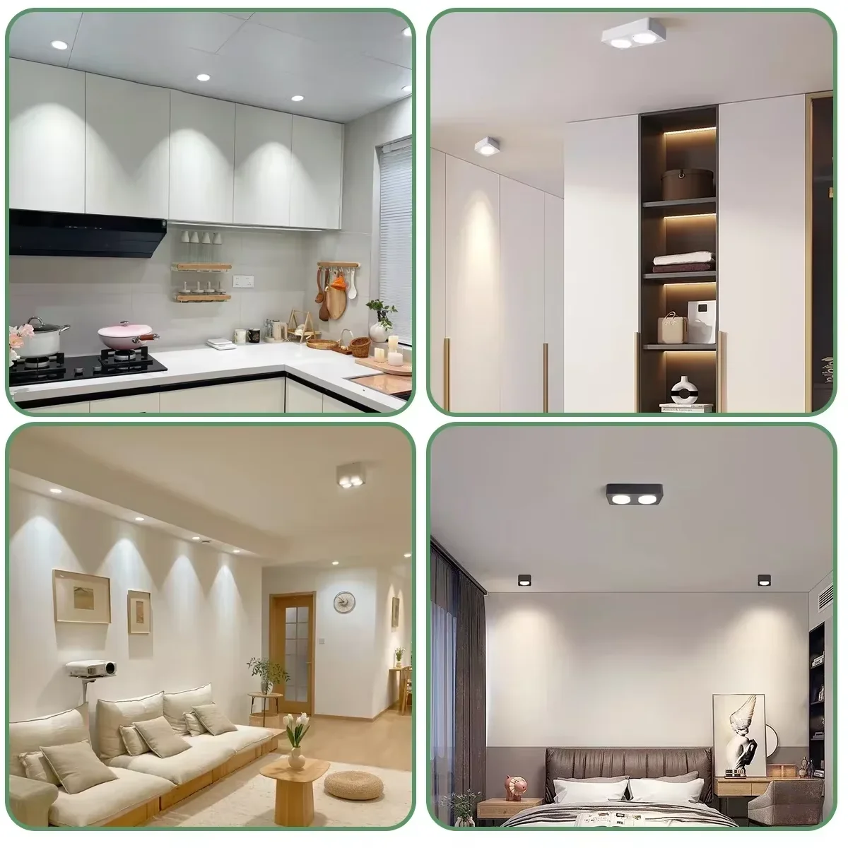 GX53 Tuya 스마트 전구와 함께 작동 RGBCW 7W LED 다운라이트 지능형 APP 제어 표면 장착 캐비닛 조명 AC220V 옷장용