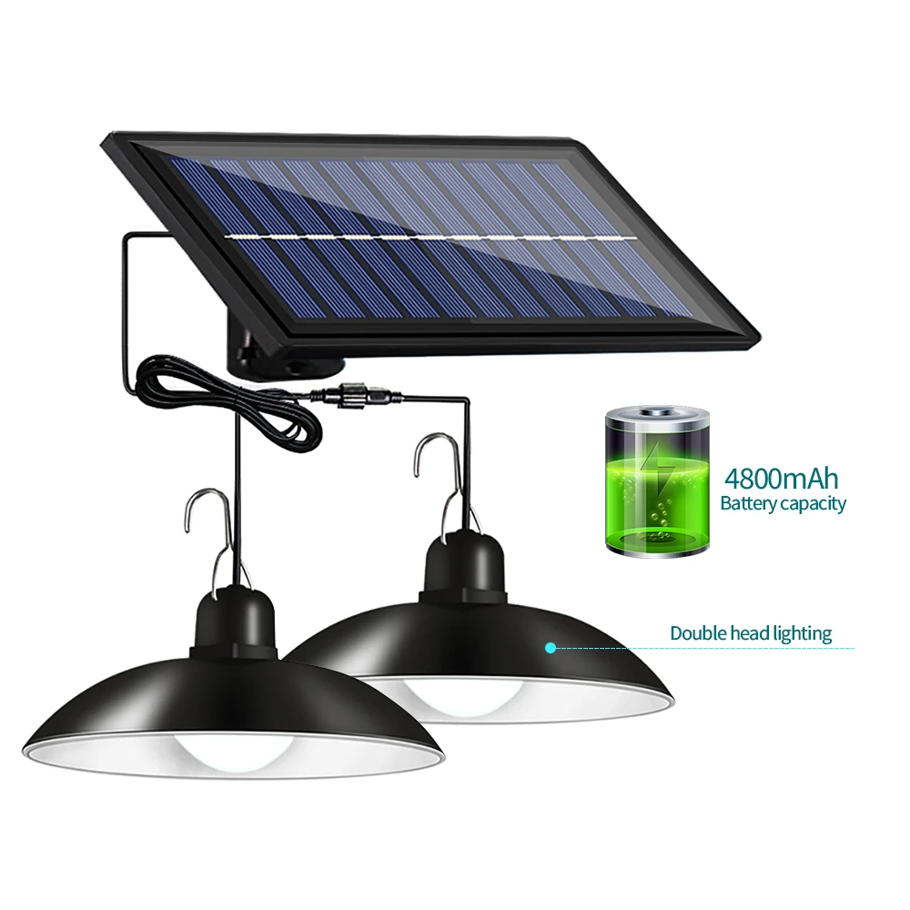 LED Solar Light Outdoor Indoor Adjustable Solar Powered Pendant Lamps IP65 Waterproof Lamps for Garden  Patio Home Decoration solar lights