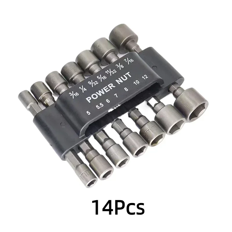 Description Picture 2 of item14pcs Hex Sockets Sleeve Nozzles Nut Driver Set Screwdriver Set Schroevendraaier Set Bits Sets Tools Socket Wrenches