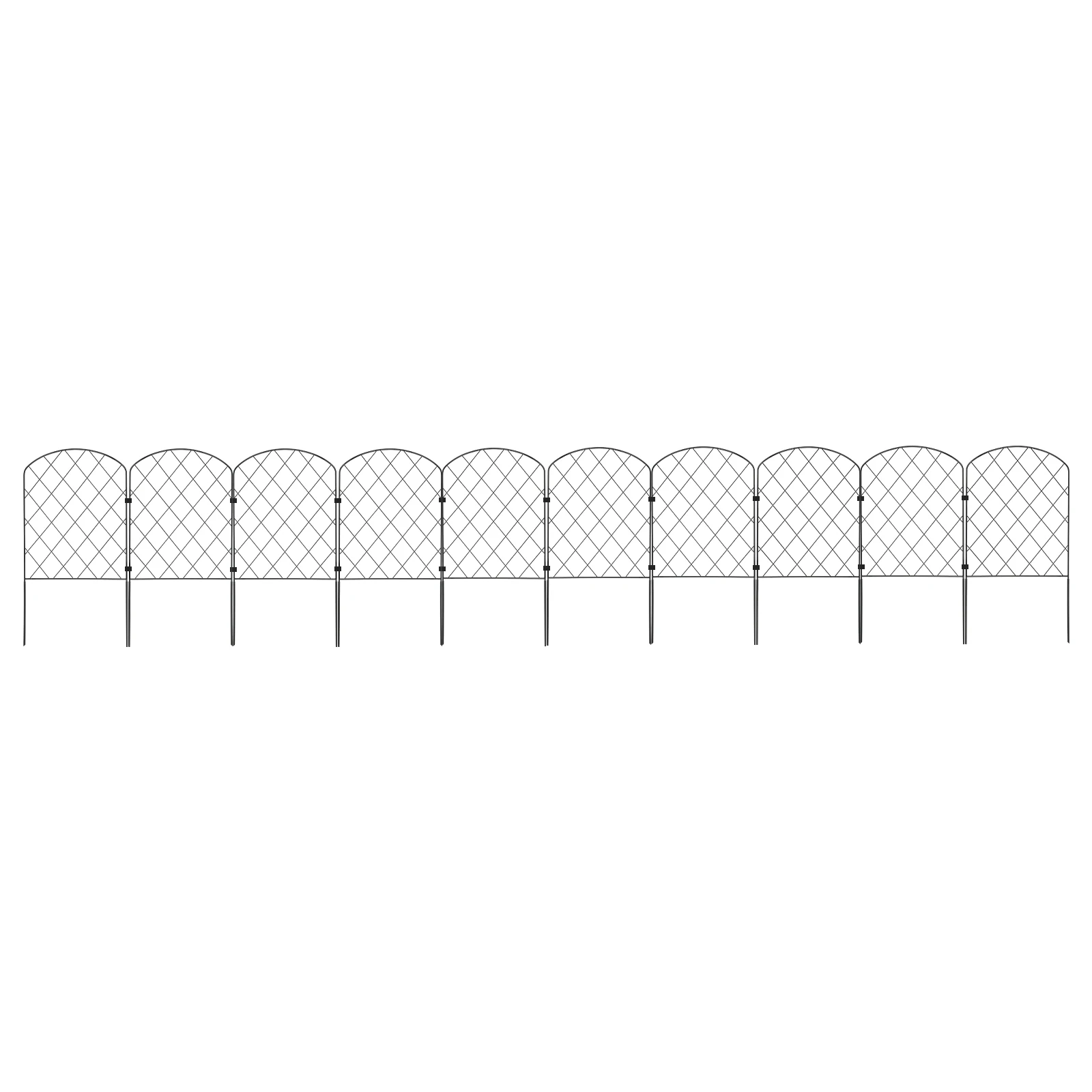 10 Stück Metall-Gartenzaunplatten, dekorativer Gartenzaun, Tierbarriere, Eisenzaunplatten, 61 x 33 x 6 cm, Diamant – Detail 9