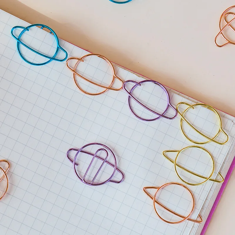 15pcs 다채로운 행성 모양 종이 클립 크리 에이 티브 종이 클립 사무실 장식 ..