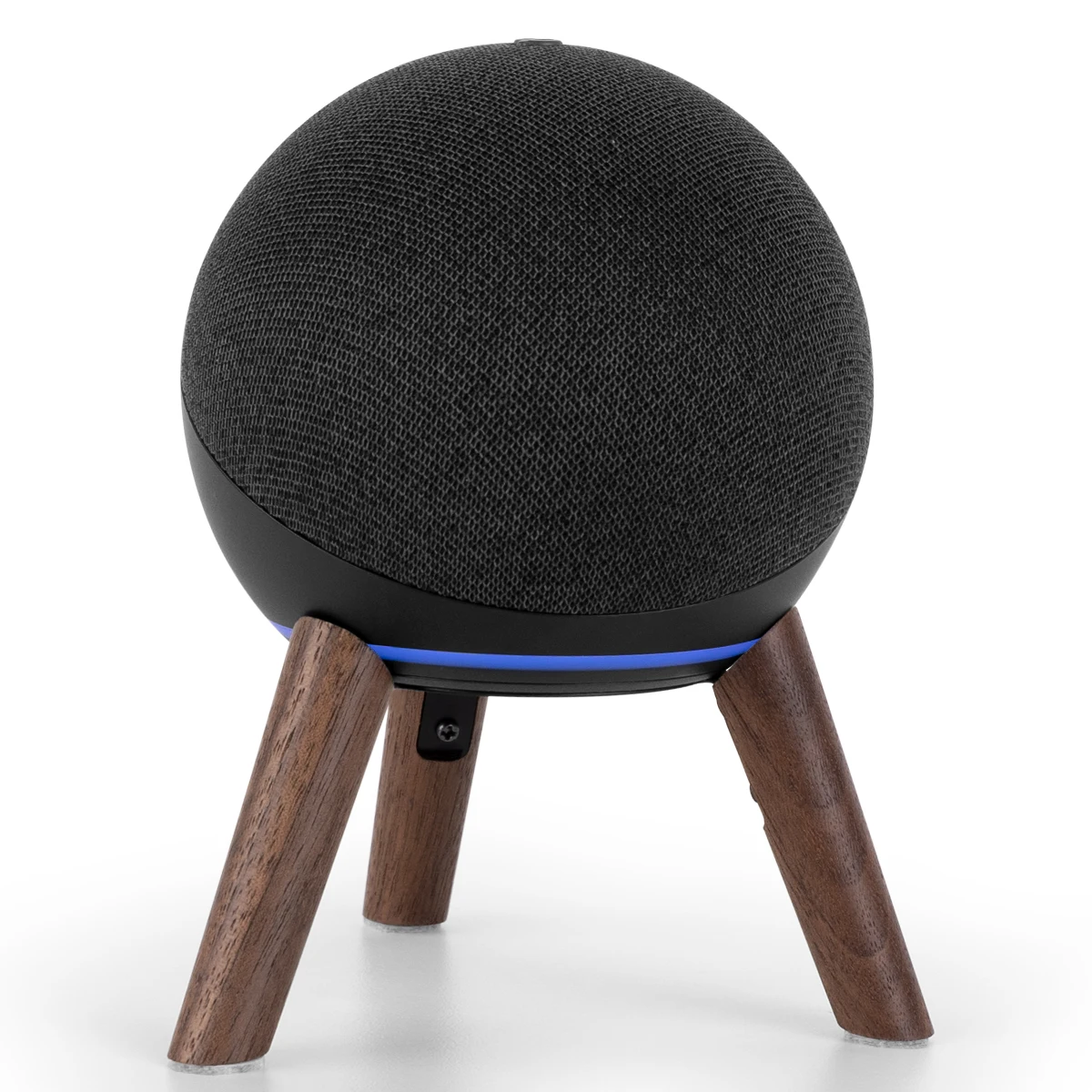 Ggmm-suporte de Madeira Redondo para Amazon Alexa Echo Dot 4ª 5ª Geração Doca de Madeira com Moldura de Metal Decoração do Quarto Presente de Aniversário