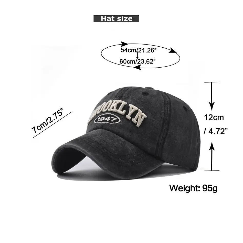 Neue Brooklyn Baumwolle bestickte Baseballmütze Herren- und Damenmütze koreanische Version Hip-Hop-Persönlichkeitskappe – Detail 2