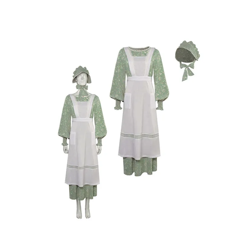 

Женский костюм для косплея в стиле ретро, Женский фартук для ролевых игр, женское платье, головной убор, Женский костюм для Хэллоуина, костюм для карнавала