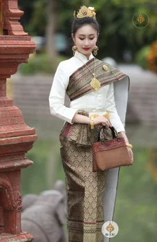 Tradition Thailand Dress Women Spring Suit New Stage Thai