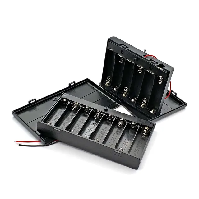 6X 8X Aa Akkumulátor -Tartó Tároló Tok Doboz Kapcsolóval És Fedelet 9 V 12 Aaa Akkumulátorok Szabványos Konténerhez - Image 3