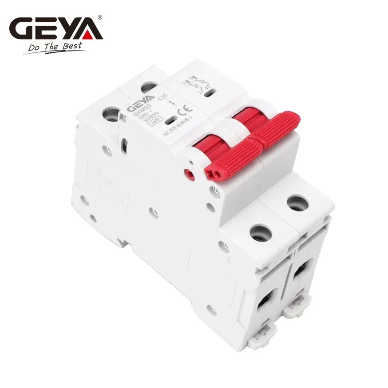 GEYA-Mini interruptor, GYM10, C.A., MCB, 2 Pólo, 6A, 10A, 16A, 20A, 25A, 32A, 40A, 50A, 63A, 220V, 400V, curva C, 6KA, CE, CB aprovado