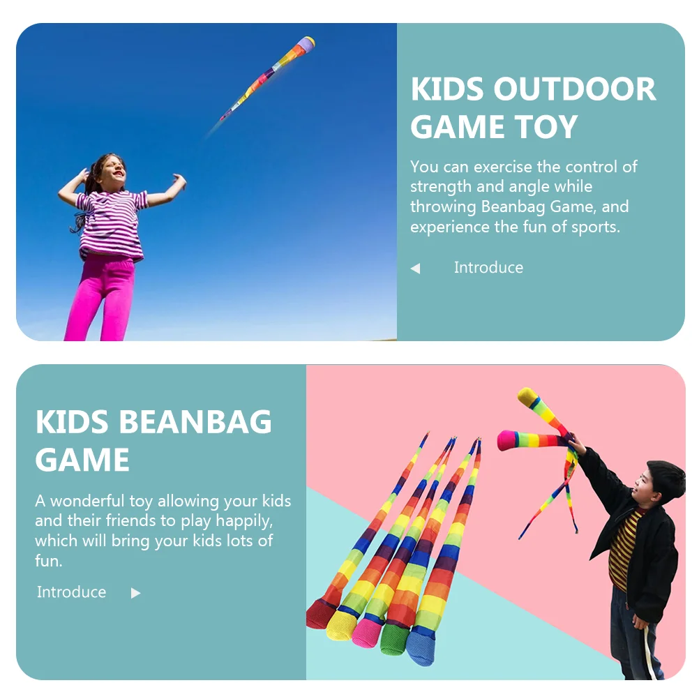 4 Pcs Training Equipment Children's Ball Toddler Bean Bags Game Silk Floss Tail Tossing Beanbag 5