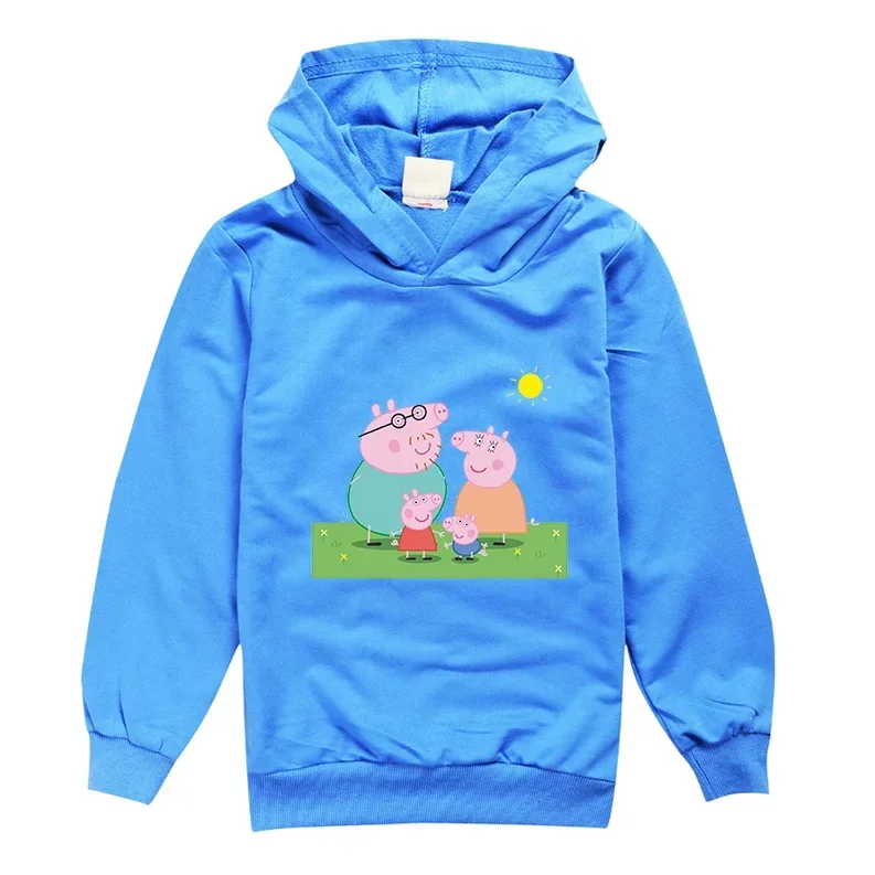 Peppa Pigs Hoodies Toddler Boy Girl Children Kid Hooded Sweatshirt Pullover Cartoon Printed Shirt Birthday Christmas Gift 3