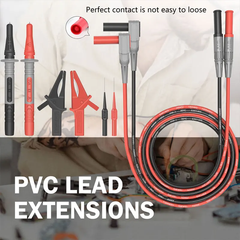 Probes For Multimeter Silicone Test Lead High-precision Measurement Pin Wire Pen 1 Pair Cable Alligator Clips 1000V 10A digital multimeter