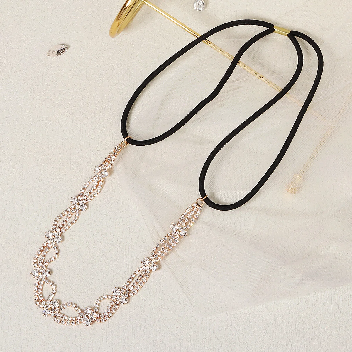Fashion Luxury Pearl Rhinestone Beads Hairbands Lace Crown Crystal Bridal Hair Piece Accessories Jewelry Tiara Wedding