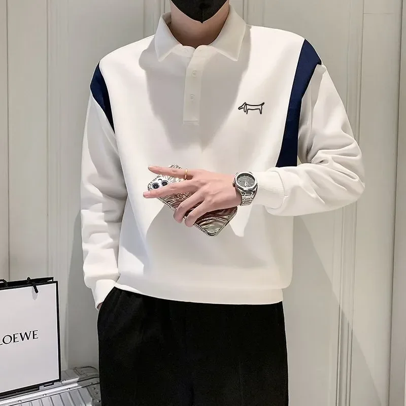 

Мужская футболка с длинным рукавом и воротником с лацканами, для гольфа