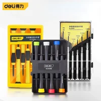 Deli 6 PCS Mini Screwdriver Sets for Mobile Phone Computer Laptop Glasses Watch Multifunctional Electrician Repair Hand Tool Set